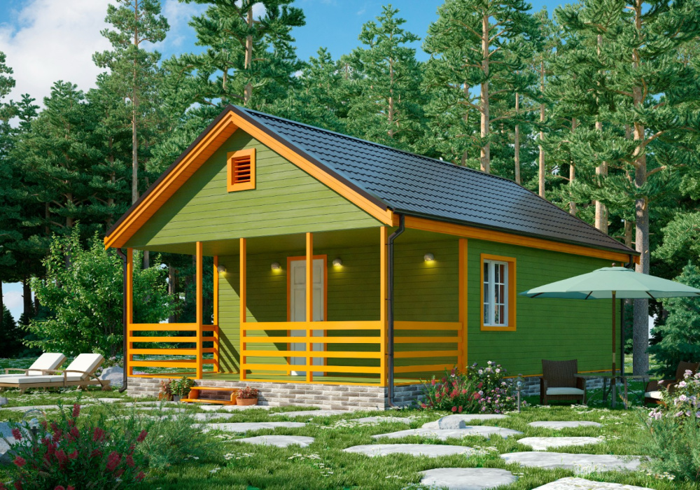 Садовод 6x8 с террасой