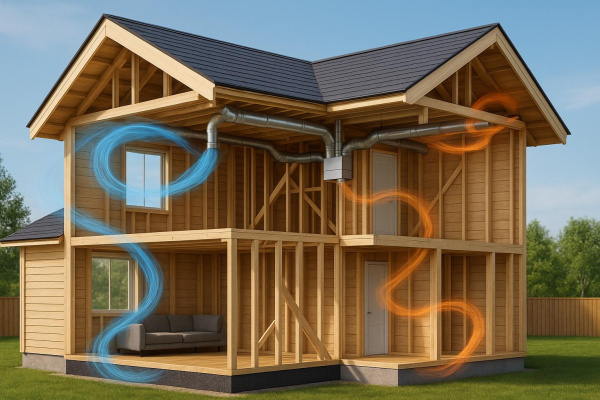 Организация вентиляции в каркасном деревянном доме