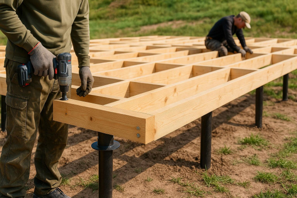 Особенности строительства каркасного дома на склоне