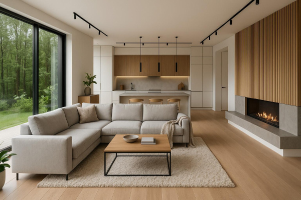 Современные идеи дизайна интерьера каркасного дома