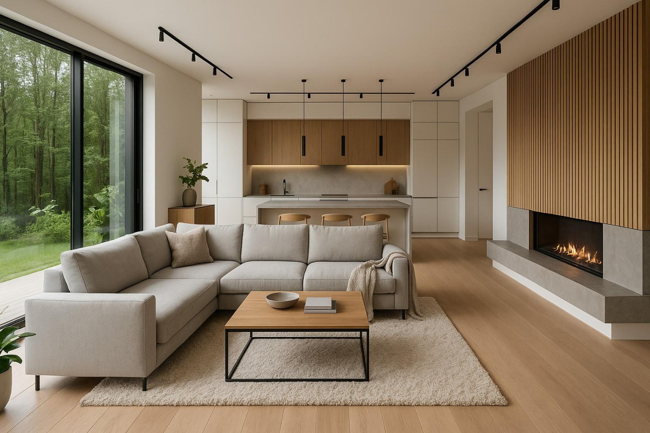 Современные идеи дизайна интерьера каркасного дома